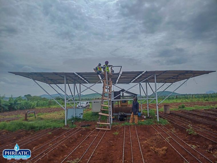 A large solar canopy structure installed on site